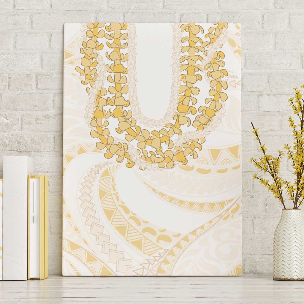 Aloha Lei Onaona Canvas Wall Art Beige Hawaiian Tribal Pattern