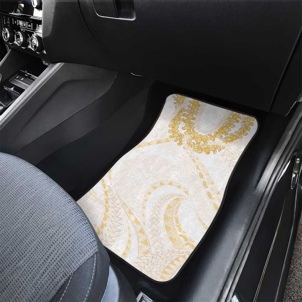 Aloha Lei Onaona Car Mats Beige Hawaiian Tribal Pattern