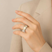 Aloha Lei Onaona Classic Ring Beige Hawaiian Tribal Pattern - Polynesian Pride