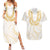 Aloha Lei Onaona Couples Matching Summer Maxi Dress and Hawaiian Shirt Beige Hawaiian Tribal Pattern