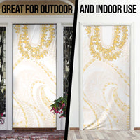 Aloha Lei Onaona Door Cover Beige Hawaiian Tribal Pattern - Polynesian Pride