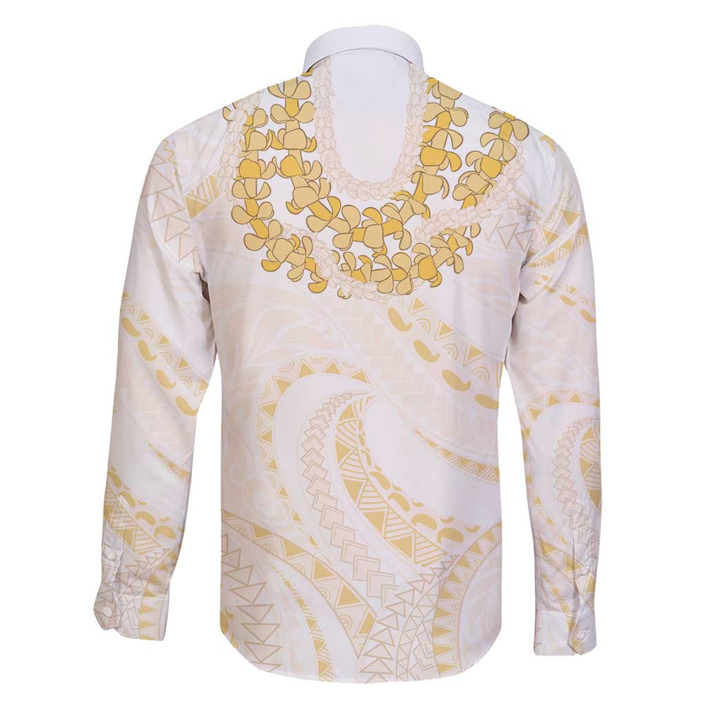 Aloha Lei Onaona Family Matching Long Sleeve Bodycon Dress and Hawaiian Shirt Beige Hawaiian Tribal Pattern