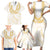 Aloha Lei Onaona Family Matching Short Sleeve Bodycon Dress and Hawaiian Shirt Beige Hawaiian Tribal Pattern