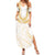 Aloha Lei Onaona Family Matching Summer Maxi Dress and Hawaiian Shirt Beige Hawaiian Tribal Pattern