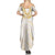 Aloha Lei Onaona Family Matching Summer Maxi Dress and Hawaiian Shirt Beige Hawaiian Tribal Pattern