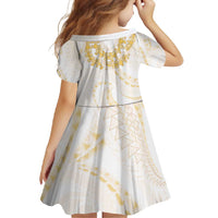 Aloha Lei Onaona Family Matching Tank Maxi Dress and Hawaiian Shirt Beige Hawaiian Tribal Pattern