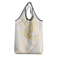 Aloha Lei Onaona Grocery Bag Beige Hawaiian Tribal Pattern