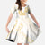 Aloha Lei Onaona Kid Short Sleeve Dress Beige Hawaiian Tribal Pattern
