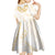 Aloha Lei Onaona Kid Short Sleeve Dress Beige Hawaiian Tribal Pattern