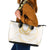 Aloha Lei Onaona Leather Tote Bag Beige Hawaiian Tribal Pattern