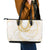 Aloha Lei Onaona Leather Tote Bag Beige Hawaiian Tribal Pattern