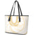 Aloha Lei Onaona Leather Tote Bag Beige Hawaiian Tribal Pattern