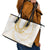 Aloha Lei Onaona Leather Tote Bag Beige Hawaiian Tribal Pattern