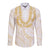Aloha Lei Onaona Long Sleeve Button Shirt Beige Hawaiian Tribal Pattern