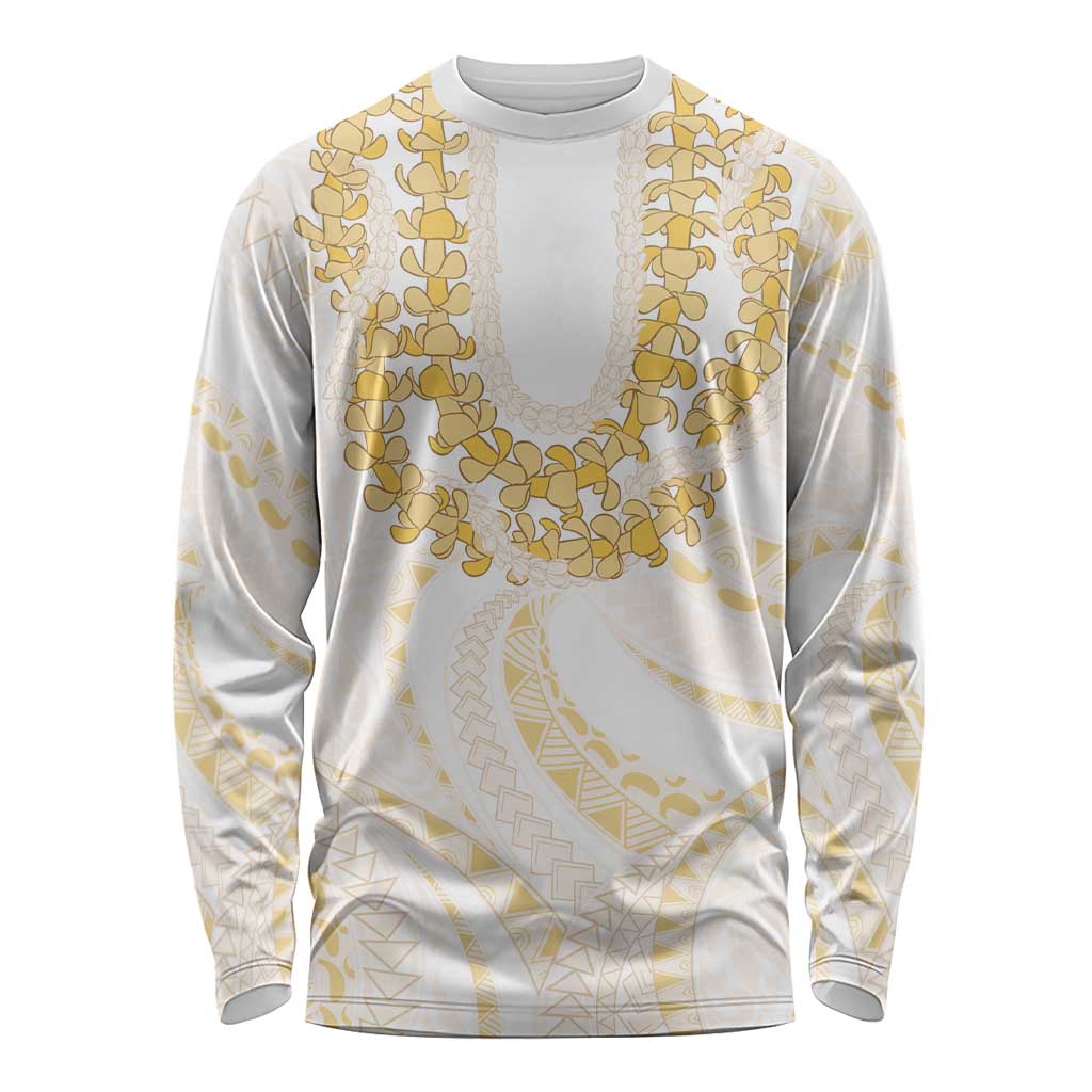 Aloha Lei Onaona Long Sleeve Shirt Beige Hawaiian Tribal Pattern
