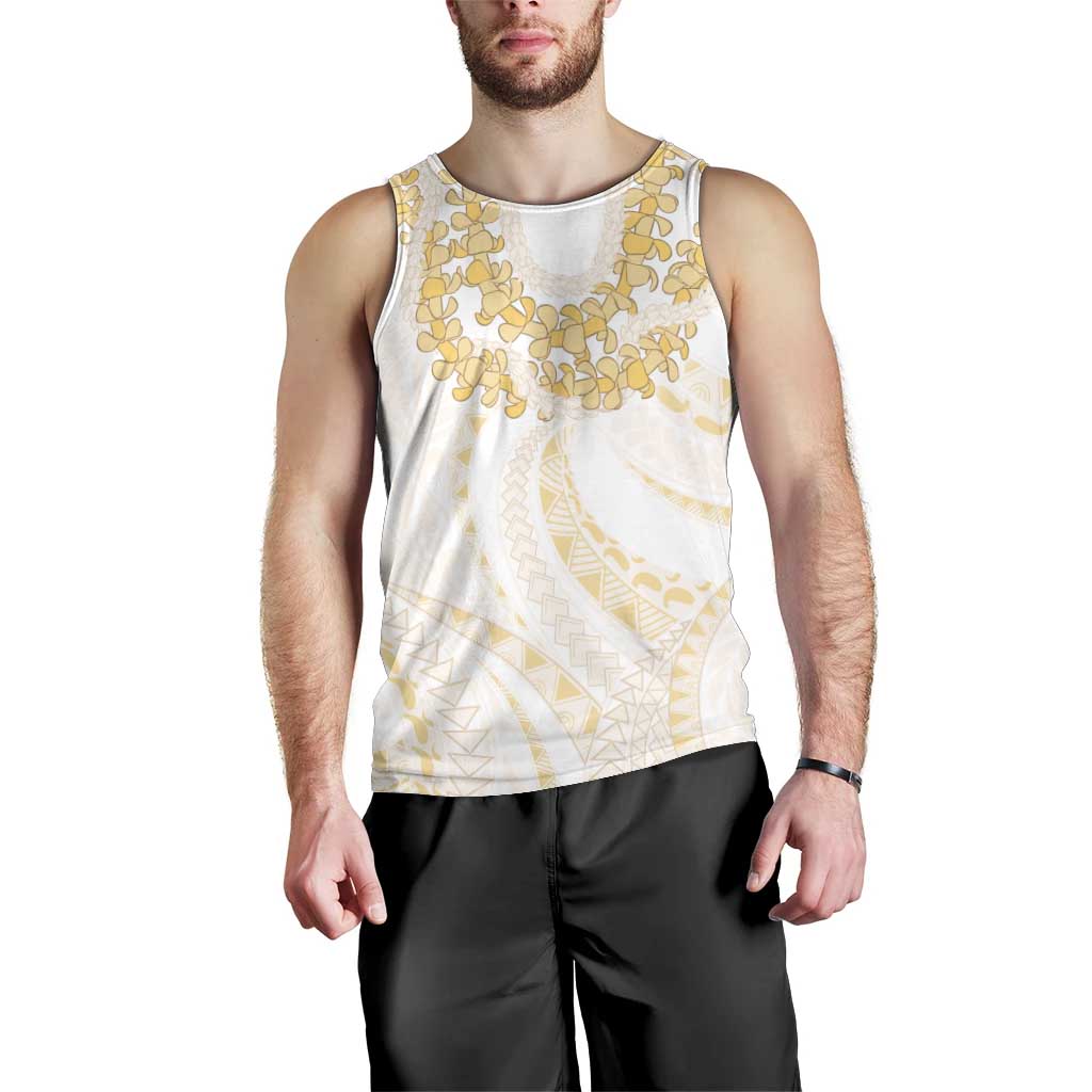 Aloha Lei Onaona Men Tank Top Beige Hawaiian Tribal Pattern