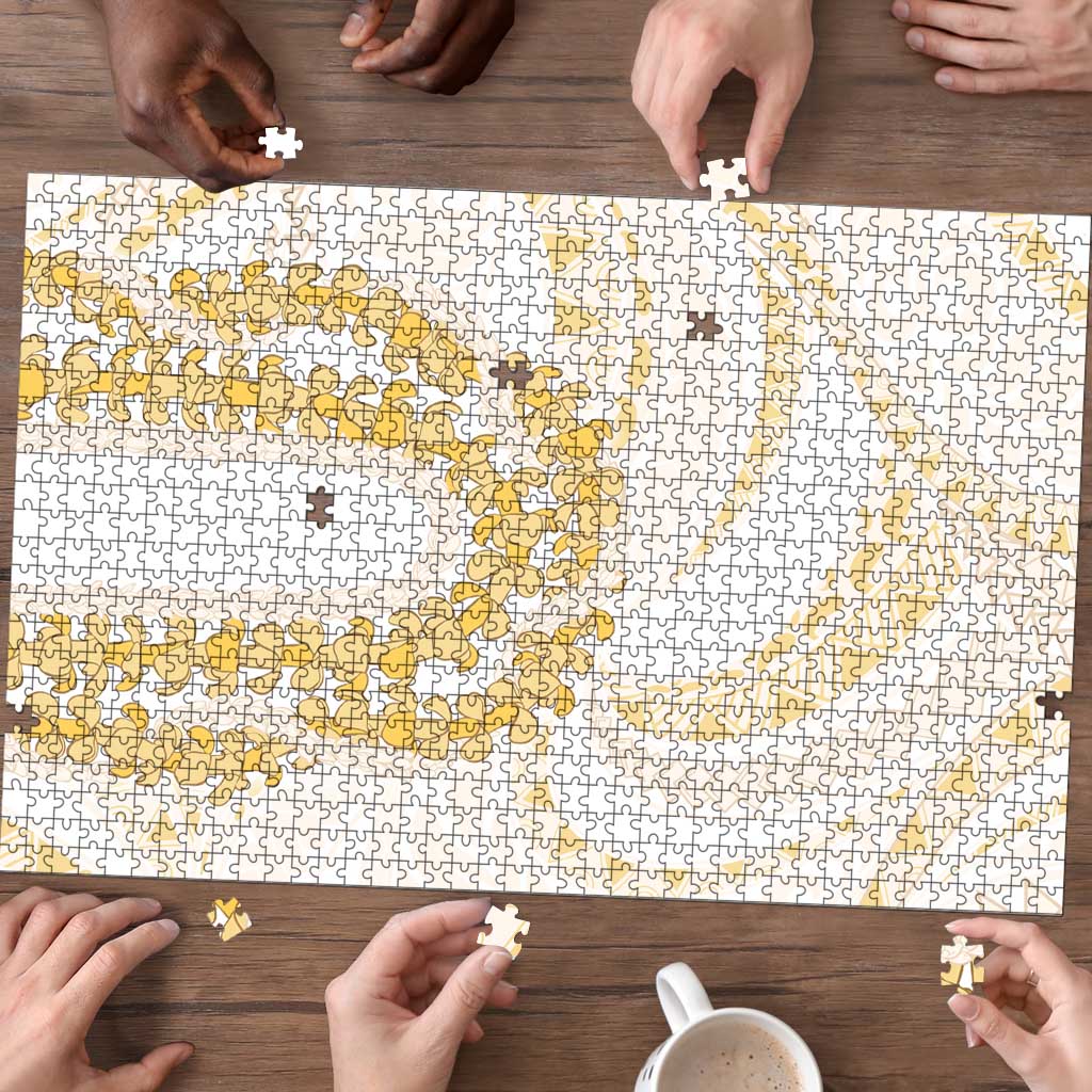 Aloha Lei Onaona Puzzle Beige Hawaiian Tribal Pattern - Polynesian Pride