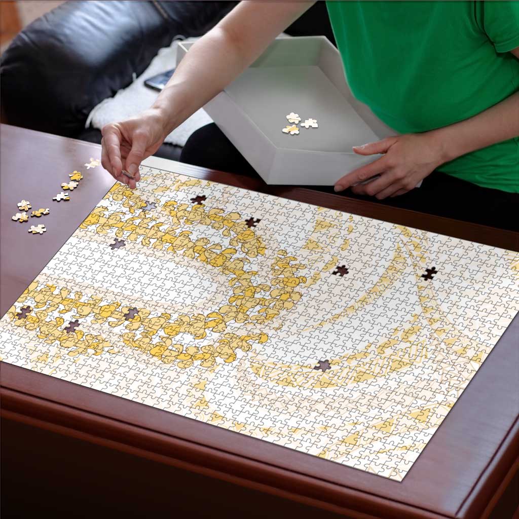 Aloha Lei Onaona Puzzle Beige Hawaiian Tribal Pattern - Polynesian Pride