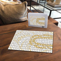 Aloha Lei Onaona Puzzle Beige Hawaiian Tribal Pattern - Polynesian Pride