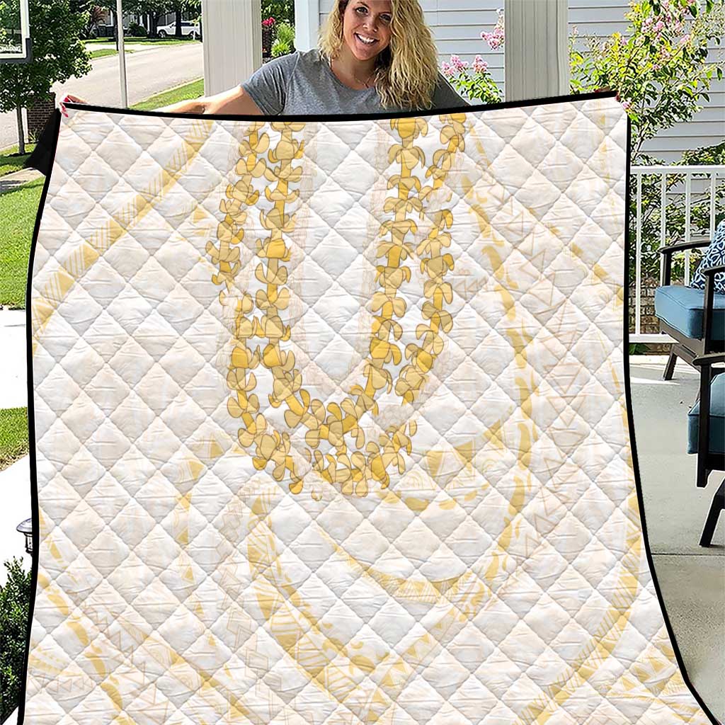 Aloha Lei Onaona Quilt Beige Hawaiian Tribal Pattern