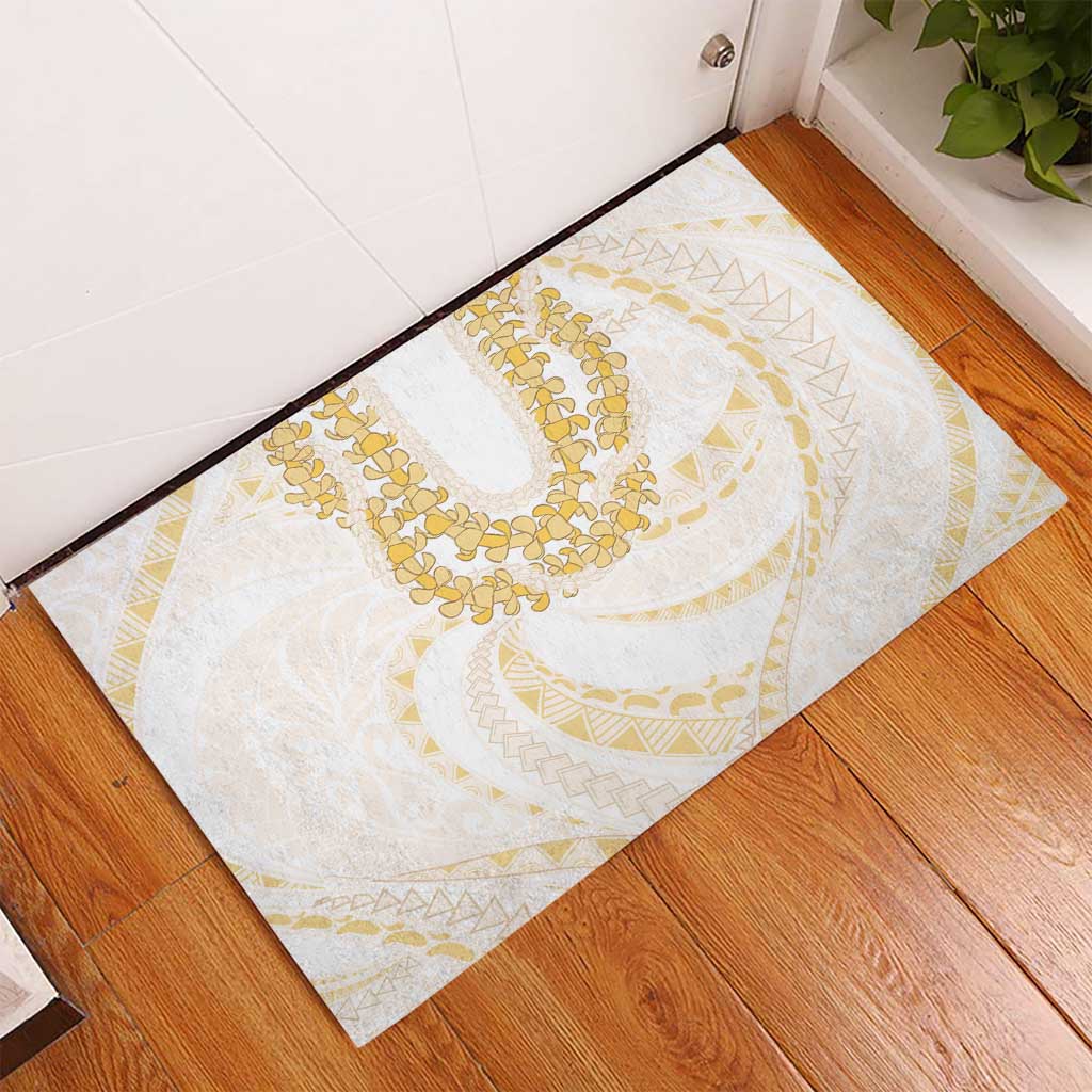 Aloha Lei Onaona Rubber Doormat Beige Hawaiian Tribal Pattern LT9 - Polynesian Pride