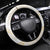 Aloha Lei Onaona Steering Wheel Cover Beige Hawaiian Tribal Pattern