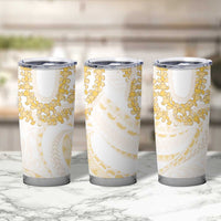 Aloha Lei Onaona Tumbler Cup Beige Hawaiian Tribal Pattern