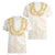 Aloha Lei Onaona Women V-Neck T-Shirt Beige Hawaiian Tribal Pattern