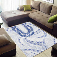 Aloha Lei Onaona Area Rug Navy Blue Hawaiian Tribal Pattern