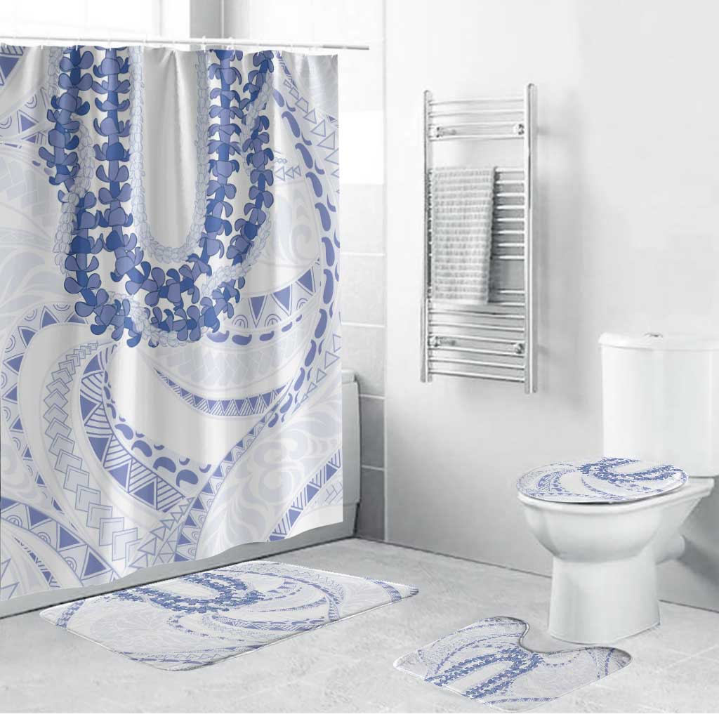 Aloha Lei Onaona Bathroom Set Navy Blue Hawaiian Tribal Pattern - Polynesian Pride