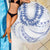 Aloha Lei Onaona Beach Blanket Navy Blue Hawaiian Tribal Pattern