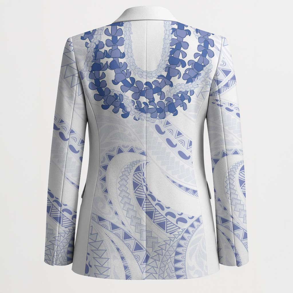 Aloha Lei Onaona Blazer Navy Blue Hawaiian Tribal Pattern - Polynesian Pride