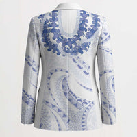 Aloha Lei Onaona Blazer Navy Blue Hawaiian Tribal Pattern - Polynesian Pride