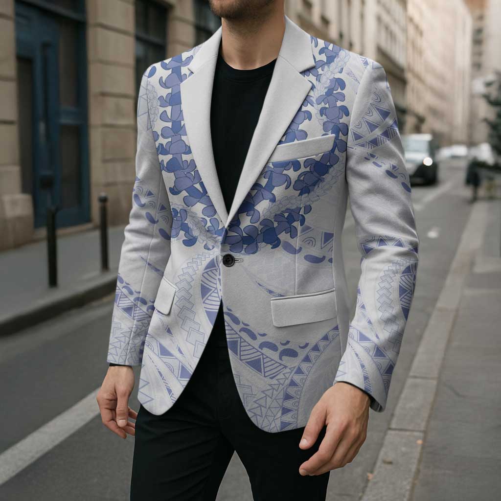 Aloha Lei Onaona Blazer Navy Blue Hawaiian Tribal Pattern - Polynesian Pride