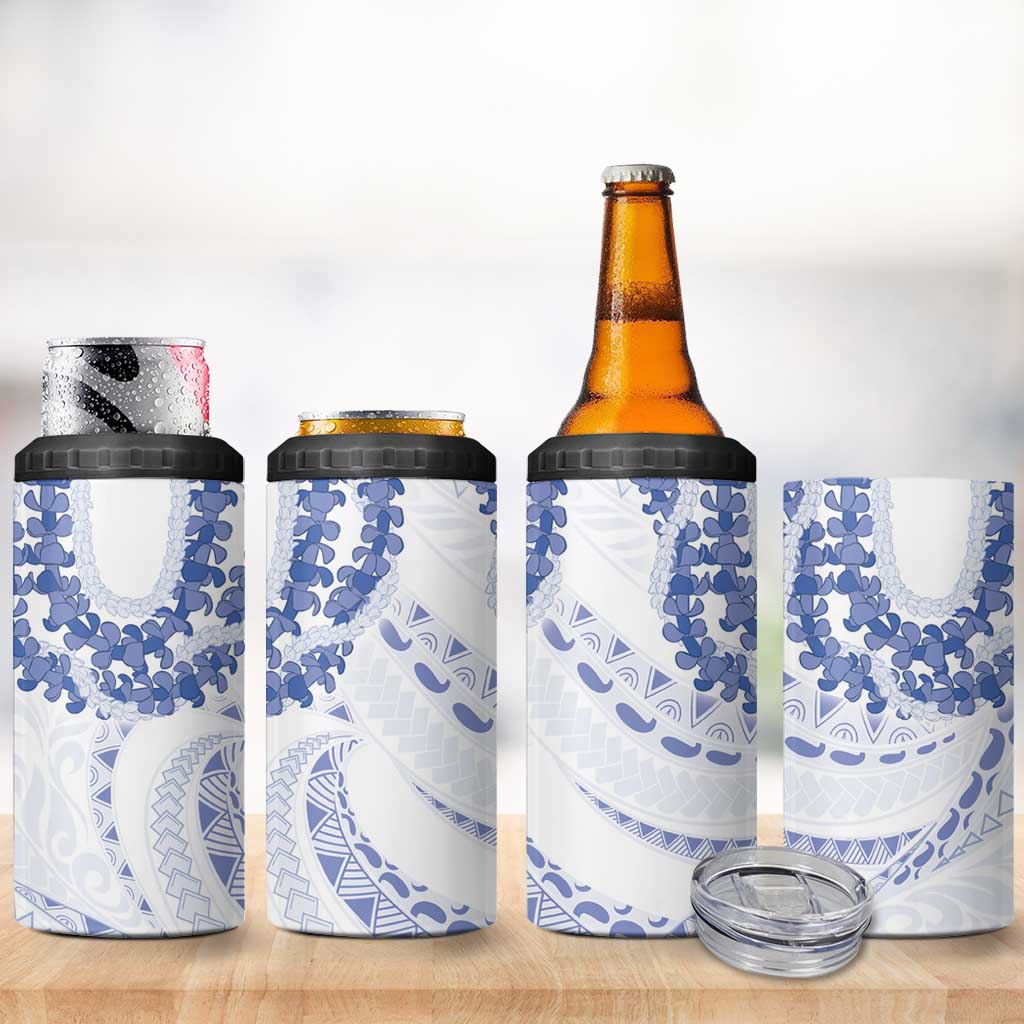 Aloha Lei Onaona 4 in 1 Can Cooler Tumbler Navy Blue Hawaiian Tribal Pattern
