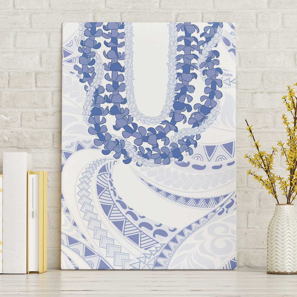 Aloha Lei Onaona Canvas Wall Art Navy Blue Hawaiian Tribal Pattern
