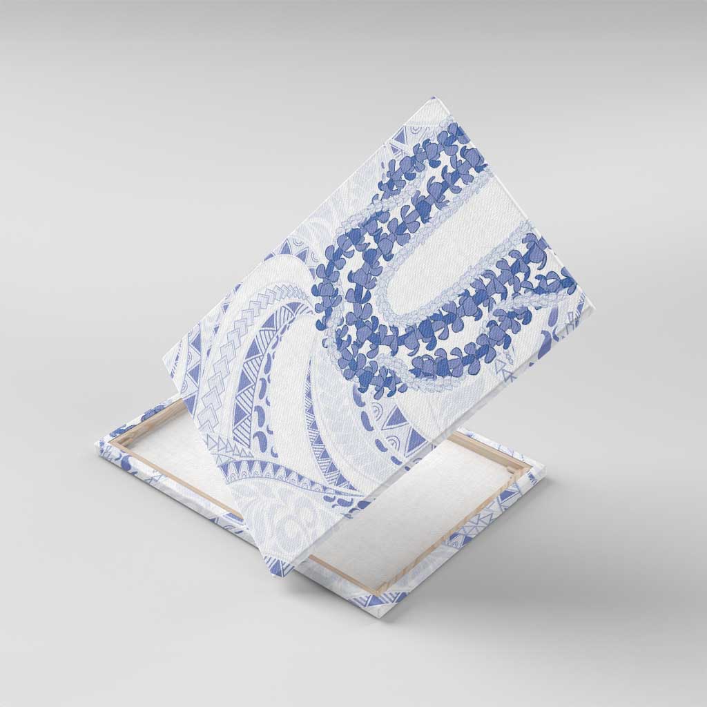 Aloha Lei Onaona Canvas Wall Art Navy Blue Hawaiian Tribal Pattern