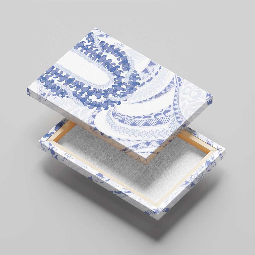 Aloha Lei Onaona Canvas Wall Art Navy Blue Hawaiian Tribal Pattern