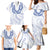 Aloha Lei Onaona Family Matching Mermaid Dress and Hawaiian Shirt Navy Blue Hawaiian Tribal Pattern