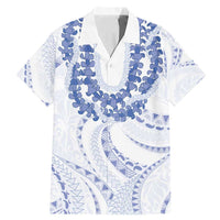 Aloha Lei Onaona Family Matching Mermaid Dress and Hawaiian Shirt Navy Blue Hawaiian Tribal Pattern