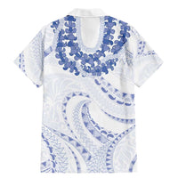 Aloha Lei Onaona Family Matching Mermaid Dress and Hawaiian Shirt Navy Blue Hawaiian Tribal Pattern