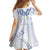 Aloha Lei Onaona Family Matching Off Shoulder Maxi Dress and Hawaiian Shirt Navy Blue Hawaiian Tribal Pattern