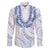 Aloha Lei Onaona Family Matching Off Shoulder Maxi Dress and Hawaiian Shirt Navy Blue Hawaiian Tribal Pattern