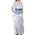 Aloha Lei Onaona Family Matching Off Shoulder Maxi Dress and Hawaiian Shirt Navy Blue Hawaiian Tribal Pattern