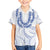 Aloha Lei Onaona Family Matching Off Shoulder Maxi Dress and Hawaiian Shirt Navy Blue Hawaiian Tribal Pattern