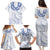 Aloha Lei Onaona Family Matching Puletasi and Hawaiian Shirt Navy Blue Hawaiian Tribal Pattern