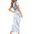 Aloha Lei Onaona Family Matching Short Sleeve Bodycon Dress and Hawaiian Shirt Navy Blue Hawaiian Tribal Pattern