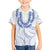 Aloha Lei Onaona Family Matching Short Sleeve Bodycon Dress and Hawaiian Shirt Navy Blue Hawaiian Tribal Pattern