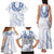 Aloha Lei Onaona Family Matching Tank Maxi Dress and Hawaiian Shirt Navy Blue Hawaiian Tribal Pattern