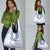 Aloha Lei Onaona Grocery Bag Navy Blue Hawaiian Tribal Pattern